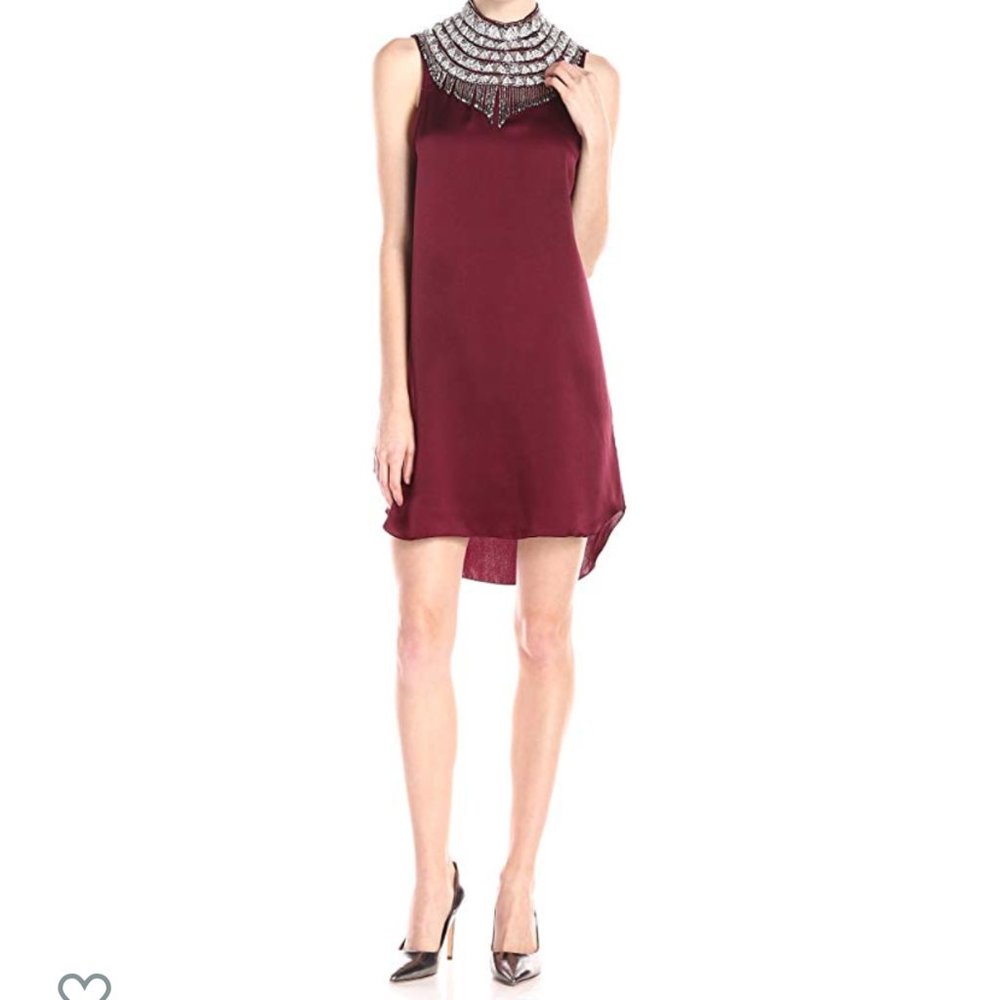 Haute Hippie High Neck Hi Low Silk Dress NWOT